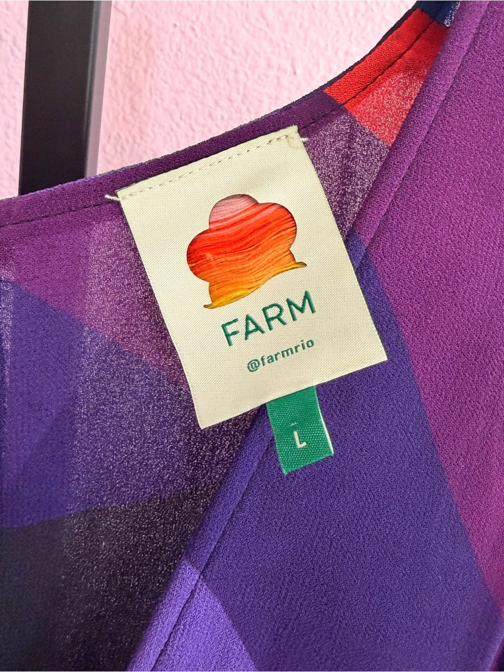 FARM Rio Magic Stripes Multicolor Deep V Maxi Dress Size Large - Picture 3 of 7